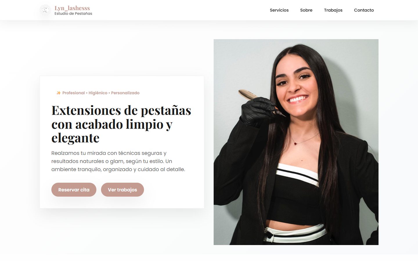 Portada del sitio Lyn Lashes